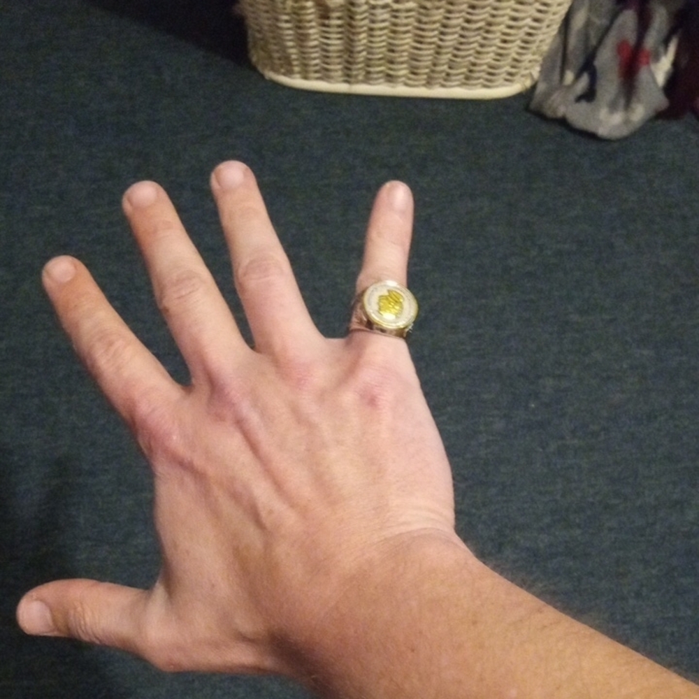 Men's Donald J Trump Gold and Stainless Steel 45th POTUS Cameo Ring